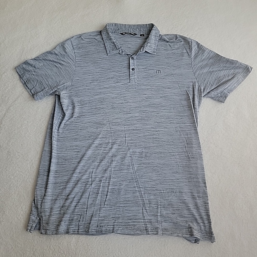 Travis Mathew‎ Polo Shirt Mens XXL Gray Golf Short Sleeve Polyester Blend